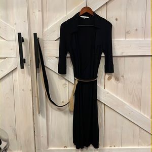 Super classy and sexy Diane Von Furstenberg black wrap dress